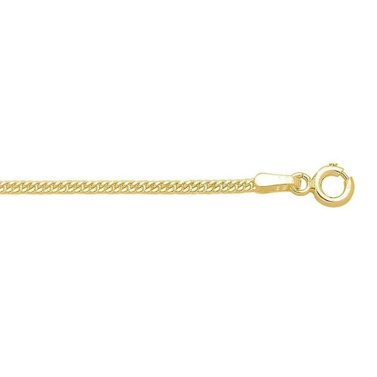 Image of Necklaces. Productname: 9kt Yellow Gold Curb Necklace Chain 40cm in Gold colour by brand - Bevilles