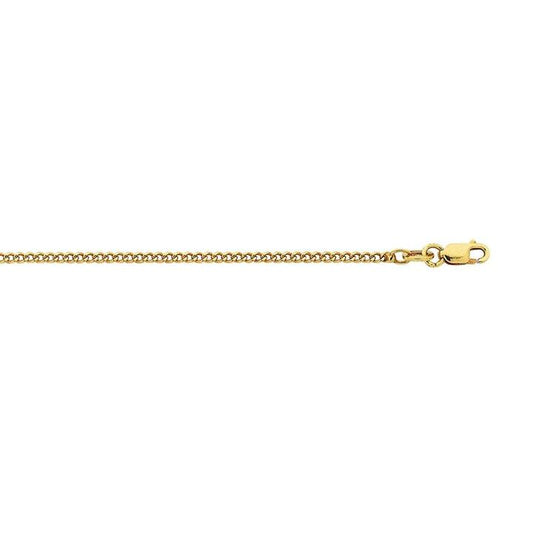 Image of Jewelry. Productname: 45cm Tight Curb Chain in 9kt Yellow Gold in Gold colour by brand - Bevilles