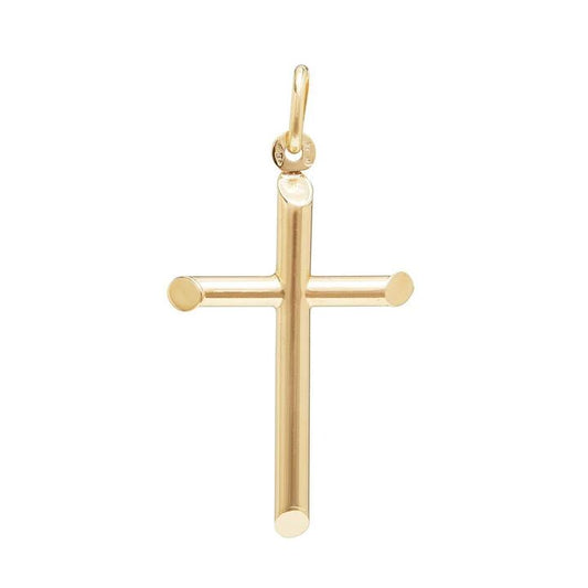 Image of Charms. Productname: 9kt Yellow Gold Plain Cross Pendant in Gold colour by brand - Bevilles