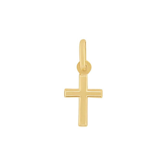Image of Charms. Productname: 9kt Yellow Gold Plain Cross Charm in Gold colour by brand - Bevilles