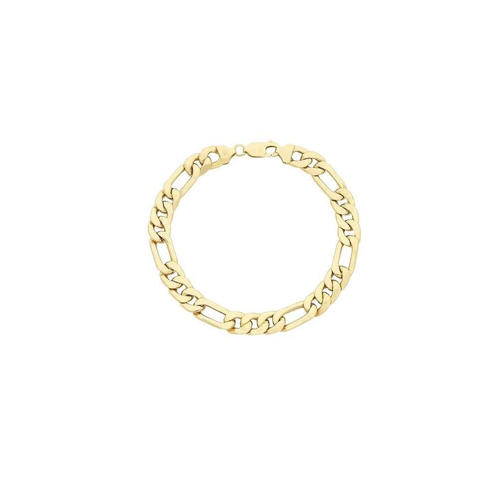 Image of Bracelets. Product name - 9kt Yellow Gold Bonded 1/3 Figaro Bracelet in colour by brand - Bevilles