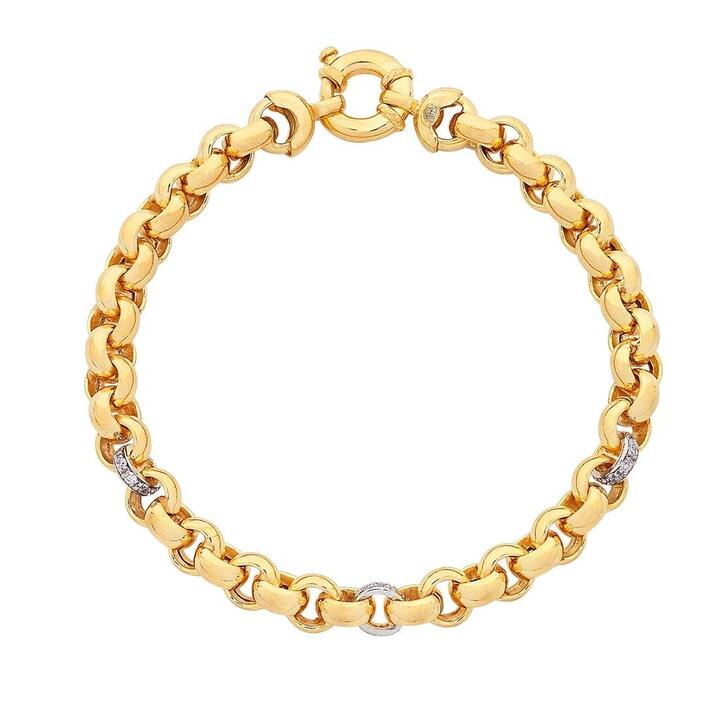 Image of Bracelets. Product name - 9kt Yellow Gold Bonded Belcher Bracelet in colour by brand - Bevilles