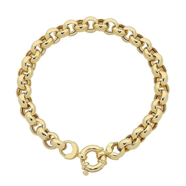Image of Bracelets. Productname: 9kt Yellow Gold Silver Infused Bolt Ring Bracelet in Gold colour by brand - Bevilles