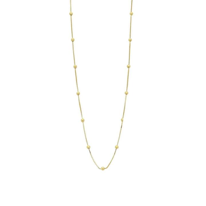 Image of Necklaces. Productname: 9kt Yellow Gold Silver Infused Chain And Ball Necklace 45cm in Gold colour by brand - Bevilles