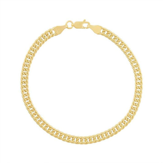 Image of Bracelets. Product name - 19cm Diamond Cut Curb Bracelet in 9kt Yellow Gold in colour by brand - Bevilles