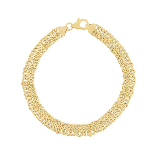 Image of Bracelets. Productname: 9kt Yellow Gold Fancy Infinity Bracelet 19cm in Gold colour by brand - Bevilles