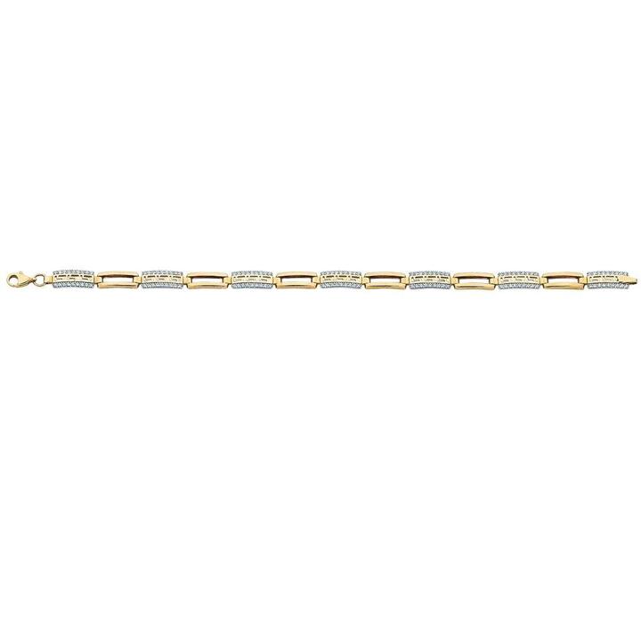Image of Bracelets. Productname: 9kt Yellow Gold Cubic Zirconia and Aztec Pattern Bracelet in Gold colour by brand - Bevilles