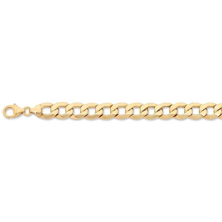Image of Bracelets. Productname: 9kt Yellow Gold Curb Bracelet 21cm in Gold colour by brand - Bevilles