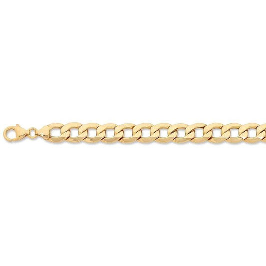 Image of Bracelets. Productname: 21cm Curb Bracelet in 9kt Yellow Gold in colour by brand - Bevilles