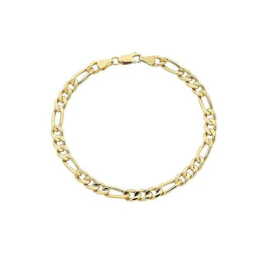 Image of Bracelets. Product name - 21cm Figaro Bracelet in 9kt Yellow Gold in colour by brand - Bevilles