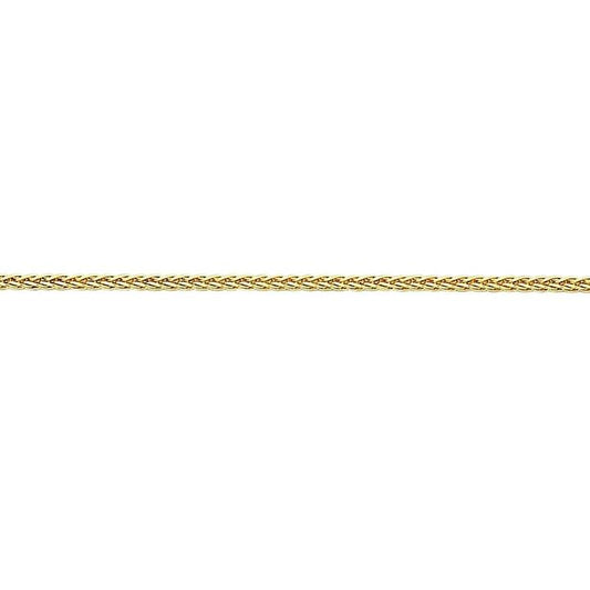 Image of Necklaces. Productname: 40cm Wheat Chain in 9kt Yellow Gold in colour by brand - Bevilles