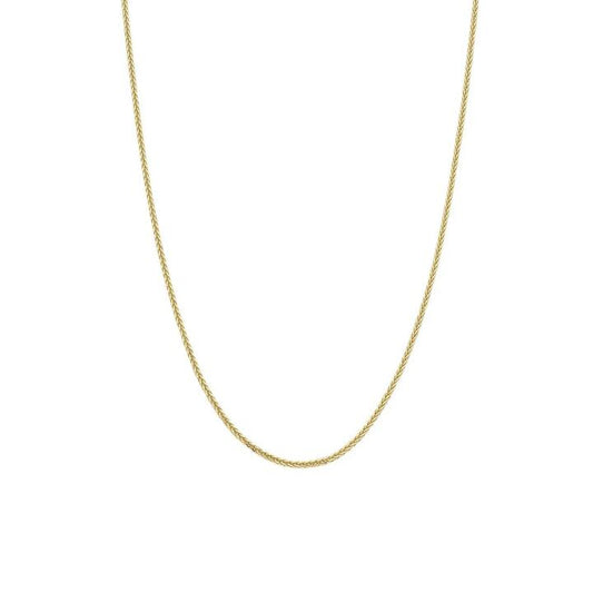 Image of Necklaces. Productname: 9kt Yellow Gold Diamond Cut Wheat Necklace 45mm in Gold colour by brand - Bevilles