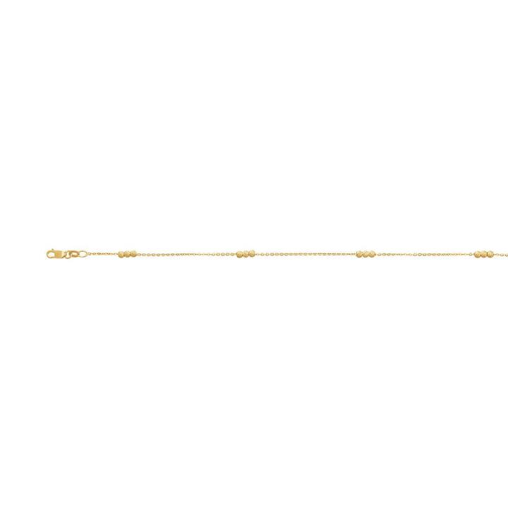 Image of Bracelets. Product name - 19cm Ball Station Cable Bracelet in 9kt Yellow Bonded Gold in colour by brand - Bevilles