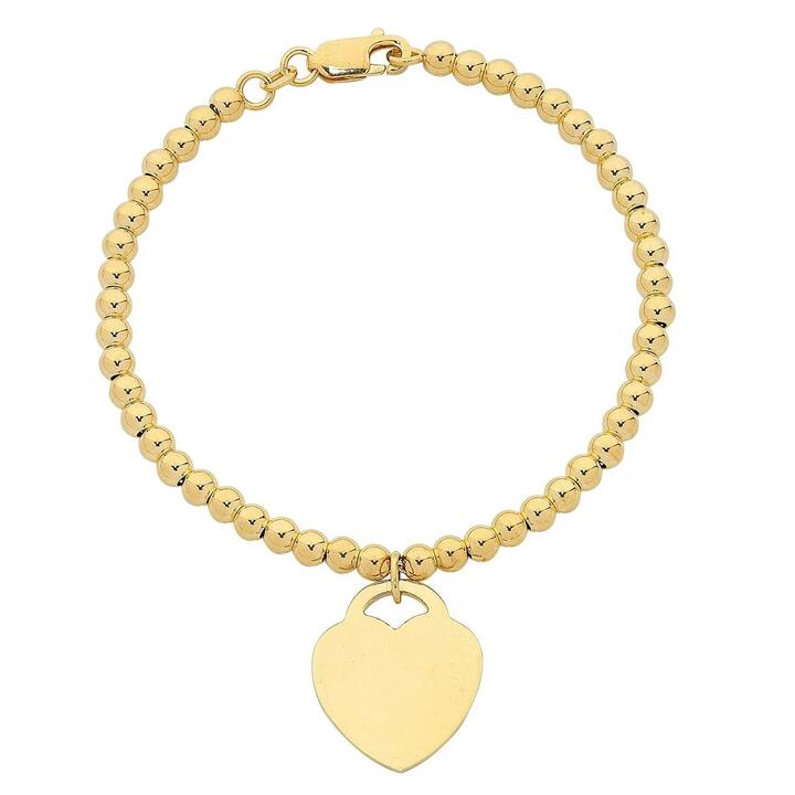 Image of Bracelets. Product name - 9kt Yellow Gold Bonded Bracelet with Heart Charm in colour by brand - Bevilles