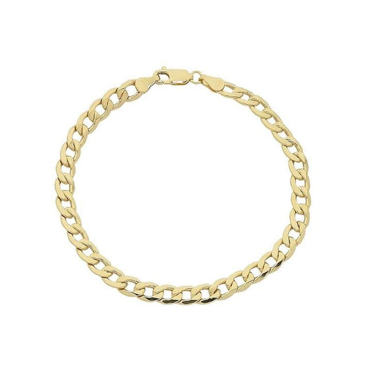 Image of Bracelets. Productname: 9kt Yellow Gold Bonded 21cm Curb Bracelet in colour by brand - Bevilles