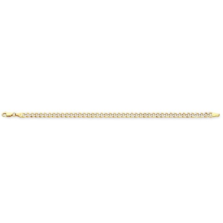 Image of Bracelets. Product name - 9kt Yellow Gold Bonded 2 Tone Curb Bracelet in colour by brand - Bevilles