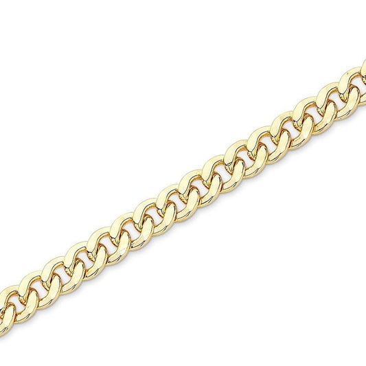 Image of Necklaces. Productname: 9kt Yellow Gold Silver Infused Curb Necklace 55cm in Gold colour by brand - Bevilles