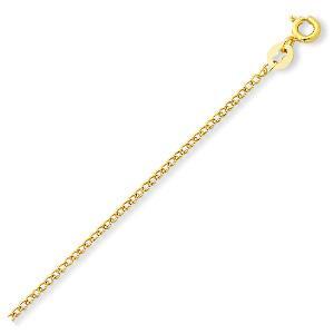 Image of Necklaces. Productname: 9kt Yellow Gold Silver Infused 55cm Curb Necklace in Gold colour by brand - Bevilles