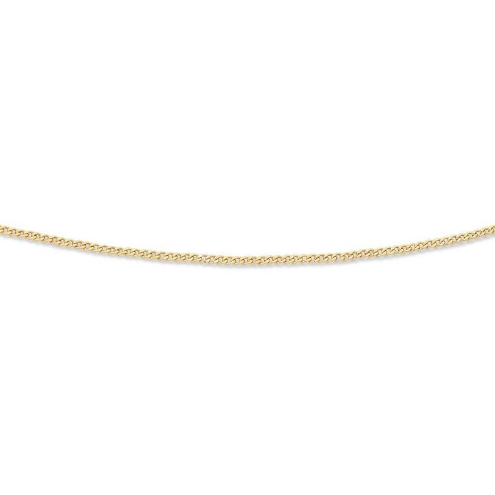 Image of Flats. Productname: 9kt Yellow Gold Silver Infused 45cm Flat Curb Necklace in Gold colour by brand - Bevilles
