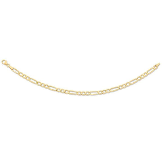Image of Bracelets. Productname: 19cm Figaro Bracelet in 9kt Yellow Gold in Gold colour by brand - Bevilles