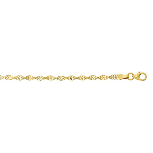 Image of Bracelets. Productname: 9kt Yellow Gold Fancy Singapore Bracelet 19cm in Gold colour by brand - Bevilles