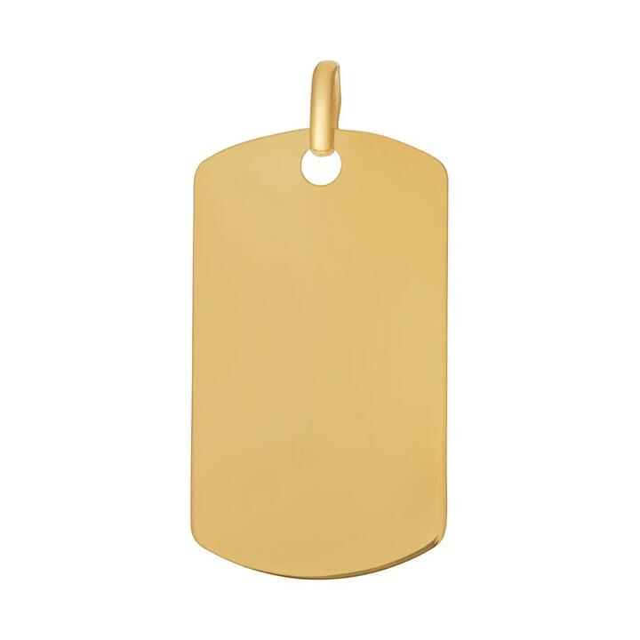 Image of Charms. Productname: 9kt Yellow Gold Dog Tag Pendant in Gold colour by brand - Bevilles