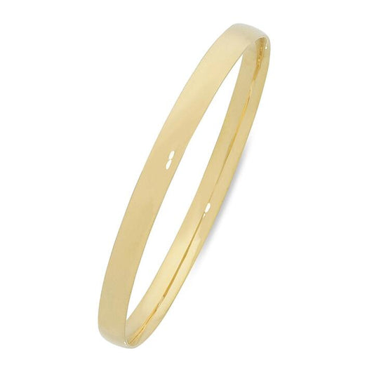 Image of Jewelry. Productname: 65mm Half Round Bangle in 9kt Yellow Gold in Gold colour by brand - Bevilles