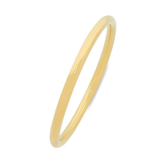Image of Jewelry. Product name - 65mm 5mm Width Round Bangle in 9kt Yellow Gold in colour by brand - Bevilles