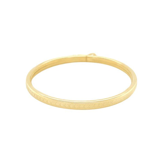 Image of Jewelry. Productname: 9kt Yellow Gold Silver Infused Children's Bangle in Gold colour by brand - Bevilles