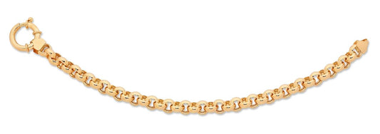 Image of Bracelets. Productname: 9kt Yellow Gold Silver Infused Belcher Bracelet in Gold colour by brand - Bevilles