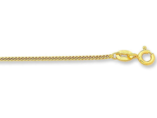 Image of Necklaces. Productname: 9kt Yellow Gold Silver Infused Curb Necklace 50cm in Gold colour by brand - Bevilles