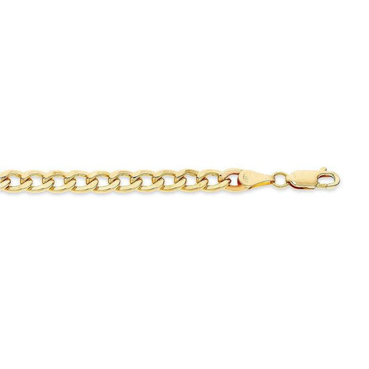 Image of Necklaces. Productname: 9kt Yellow Gold Silver Infused Curb Necklace 60cm in Gold colour by brand - Bevilles