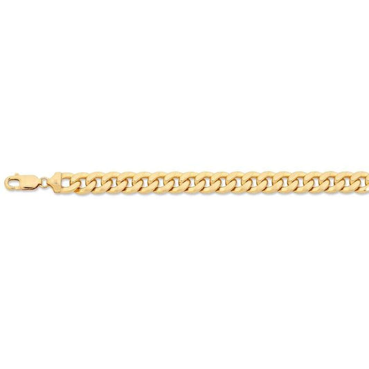 Image of Jewelry. Productname: 55cm Curb Chain in 9kt Yellow Bonded Gold in Gold colour by brand - Bevilles