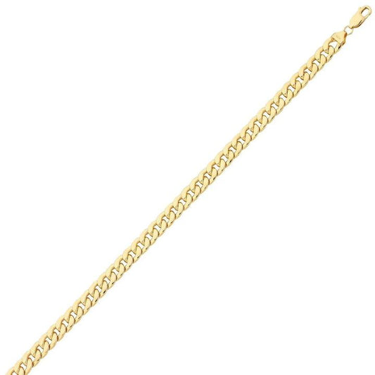 Image of Necklaces. Productname: 9kt Yellow Gold Silver Infused Curb Necklace 60cm in Gold colour by brand - Bevilles