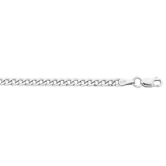 Image of Charms. Productname: 9kt White Gold Bonded Chain Necklace 50cm in colour by brand - Bevilles