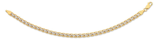 Image of Bracelets. Productname: 9kt Two Tone Silver Infused Diamond Cut Bracelet in Gold colour by brand - Bevilles