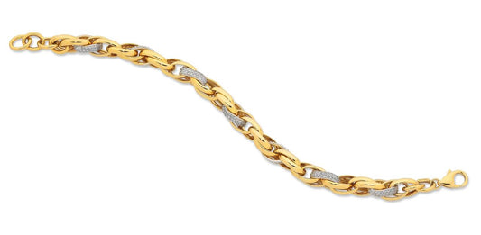 Image of Bracelets. Productname: 9kt Yellow Gold Silver Infused Bracelet in Gold colour by brand - Bevilles