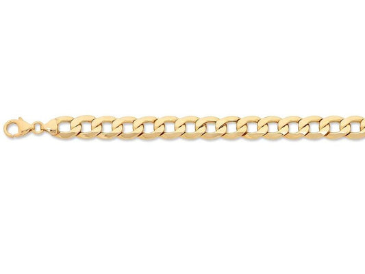 Image of Bracelets. Productname: 9kt Yellow Gold Silver Infused Curb Bracelet in Gold colour by brand - Bevilles