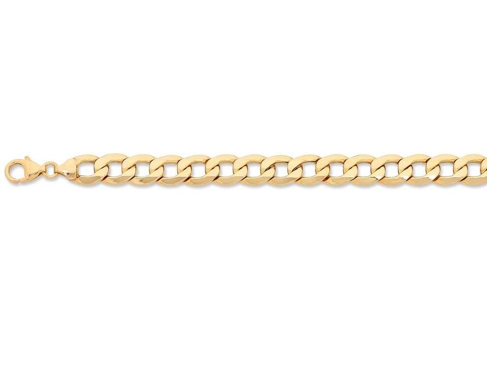 Image of Bracelets. Product name - 21cm Curb Bracelet in 9kt Yellow Bonded Gold in colour by brand - Bevilles