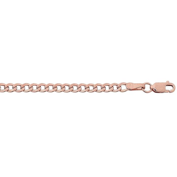 Image of Anklets. Productname: 27cm Curb Anklet in 9kt Rose Bonded Gold in Gold colour by brand - Bevilles