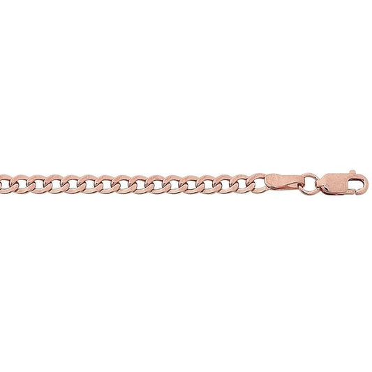 Image of Anklets. Productname: 27cm Curb Anklet in 9kt Rose Bonded Gold in Gold colour by brand - Bevilles