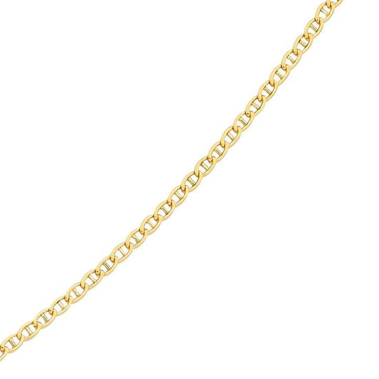 Image of Necklaces. Productname: 45cm Bevelled Anchor Chain in 9kt Yellow Gold in colour by brand - Bevilles