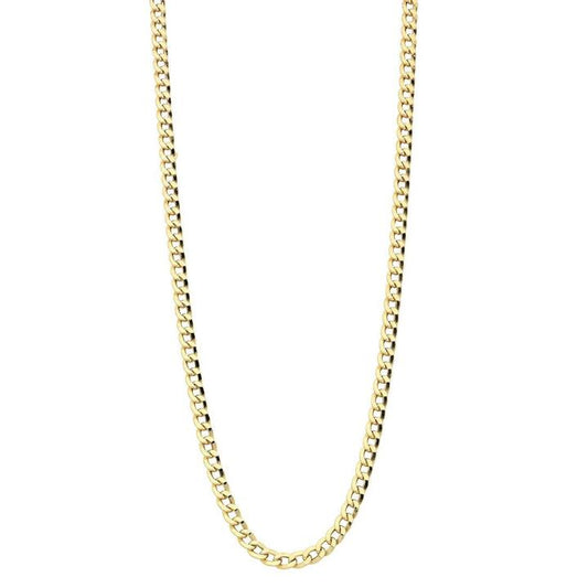 Image of Necklaces. Productname: 50cm Hollow Curb Chain in 9kt Yellow Gold in colour by brand - Bevilles