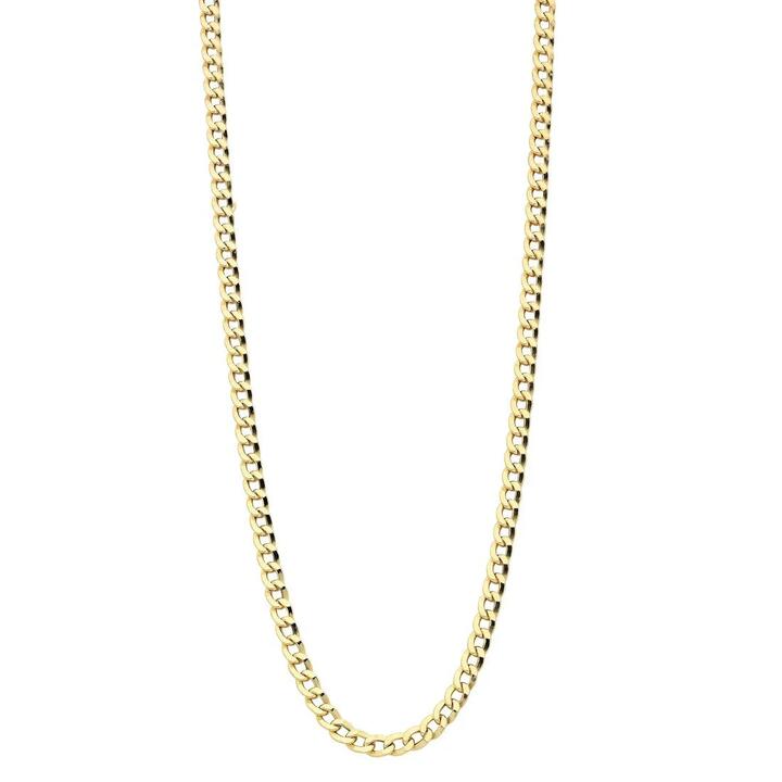 Image of Necklaces. Product name - 55cm Hollow Curb Chain in 9kt Yellow Gold in colour by brand - Bevilles