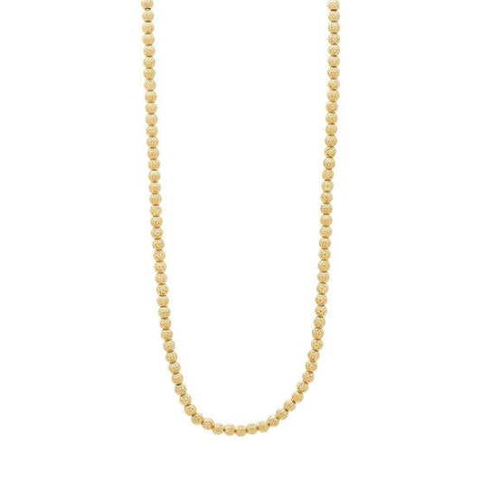 Image of Necklaces. Productname: 9kt Yellow Gold Diamond Cut Rolo Ball Chain Necklace 45cm in Gold colour by brand - Bevilles