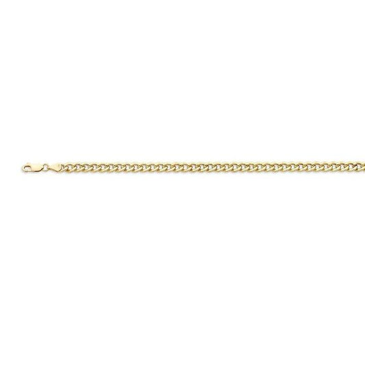 Image of Jewelry. Productname: 55cm Curb Chain in 9kt Yellow Gold in Gold colour by brand - Bevilles