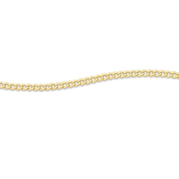 Image of Necklaces. Productname: 60cm Solid Curb Chain in 9kt Yellow Gold in Gold colour by brand - Bevilles