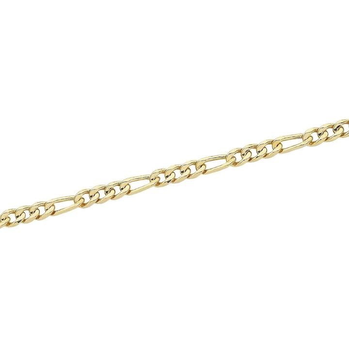 Image of Necklaces. Productname: 9kt Yellow Gold Figaro 3/1 Chain Necklace 45cm in Gold colour by brand - Bevilles