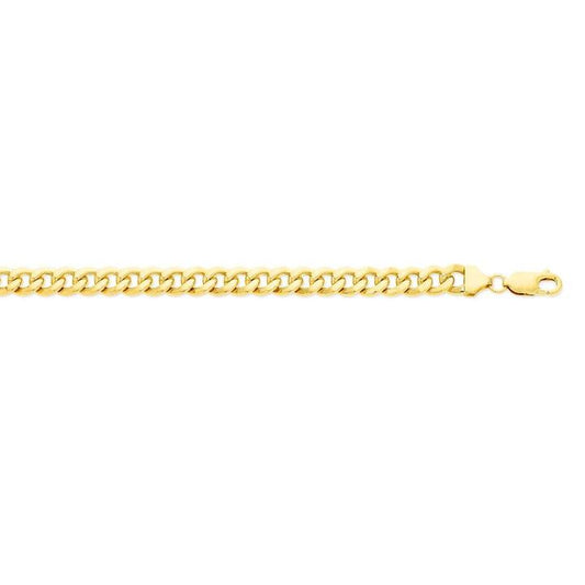 Image of Necklaces. Productname: 9kt Yellow Gold Concave Curb Chain Necklace 60cm in Gold colour by brand - Bevilles