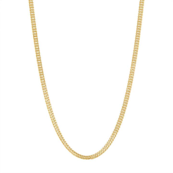 Image of Necklaces. Product name - 9kt Yellow Gold Diamond Cut Curb Chain Necklace 50cm in colour by brand - Bevilles